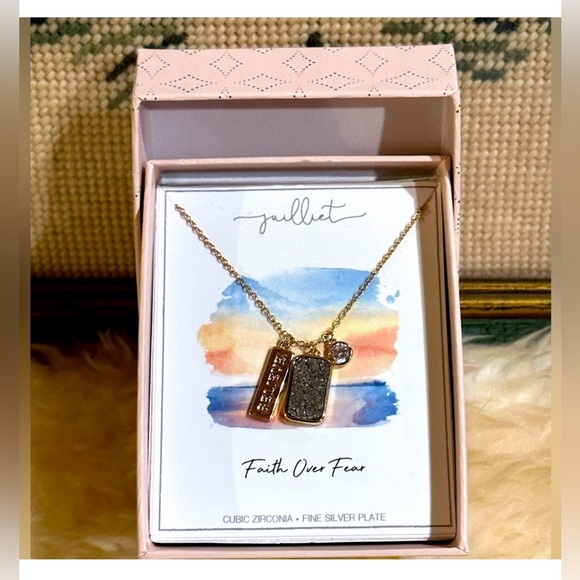 NIB Necklace 3 pendant Gold Plated Adjustable Chain - Picture 8 of 8